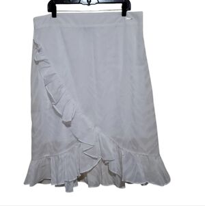Marc New York Women's White Ruffle Maxi Skirt Sz  Xlarge